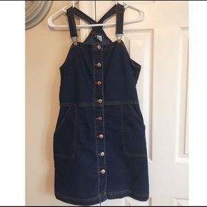 h&m denim overall dress✨✨